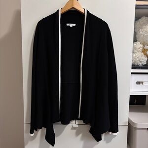 89th + Madison Black Cardigan with White Trim